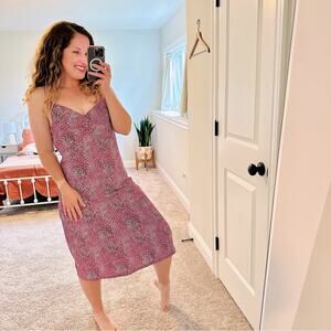 Baum Und Pferdgarten Pink Animal Print Slip MIDI Dress 38 S/M